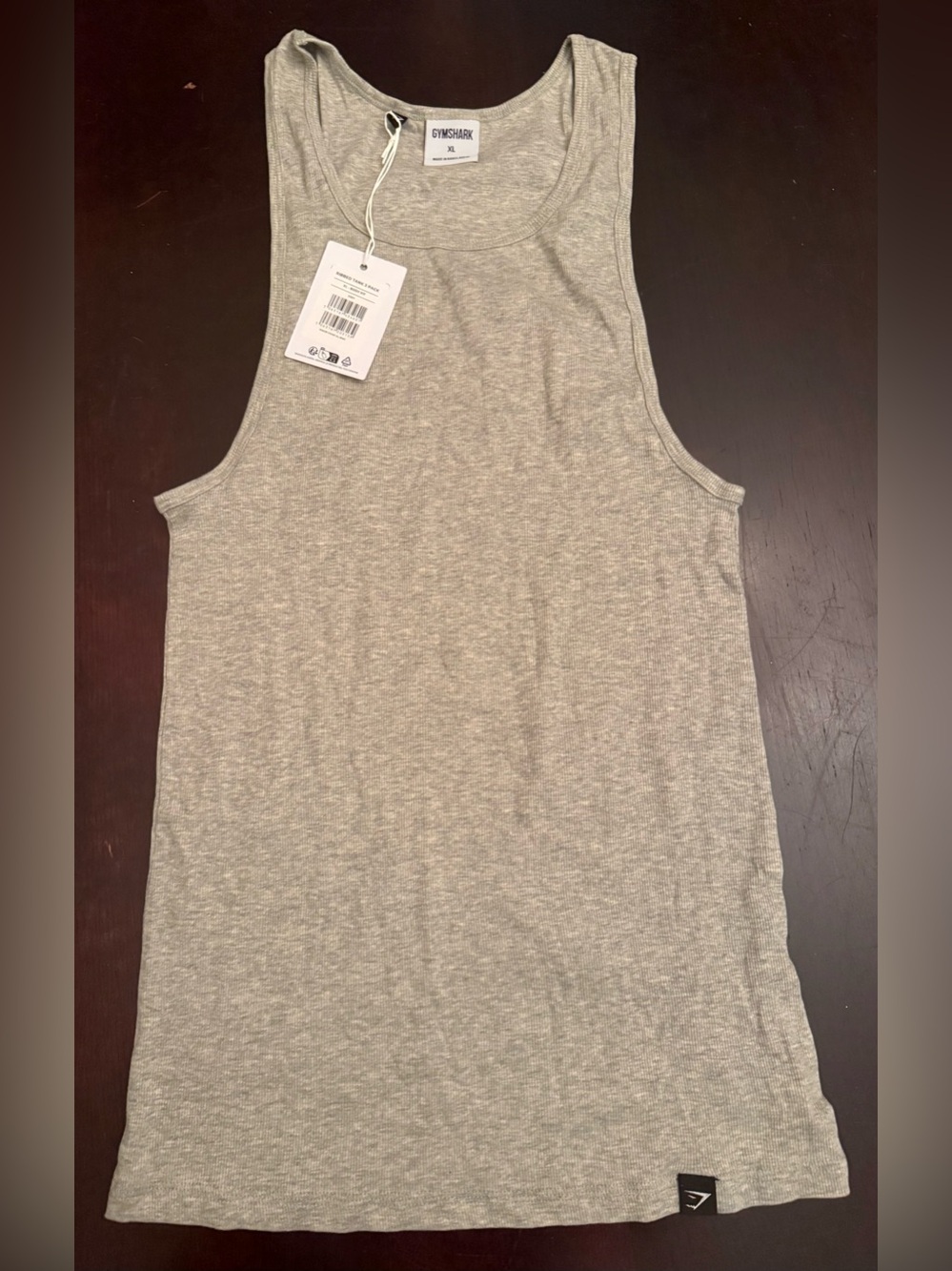 Gymshark Men’s Grey Ribbed Tank Top size XL